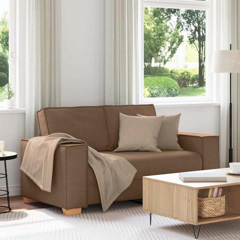Casa si Gradina - Mobilier - Canapele si coltare - Canapele - Canapea cu 2 locuri, maro, 120 cm, material textil - Infinity.ro