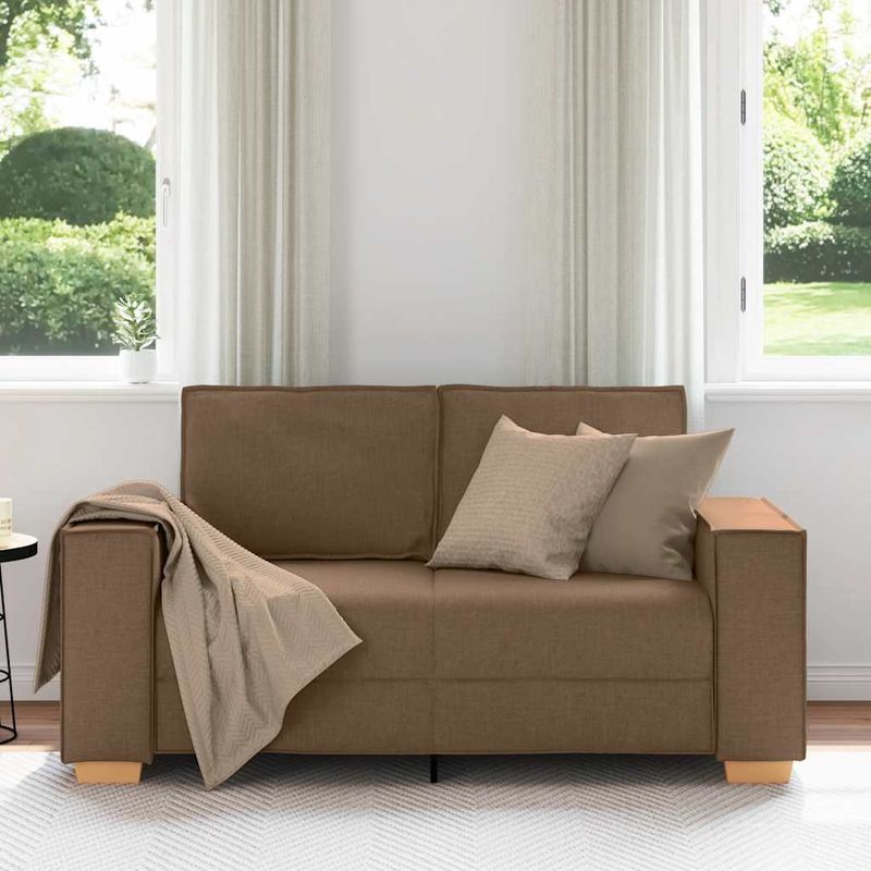 Casa si Gradina - Mobilier - Canapele si coltare - Canapele - Canapea cu 2 locuri, maro, 120 cm, material textil - Infinity.ro