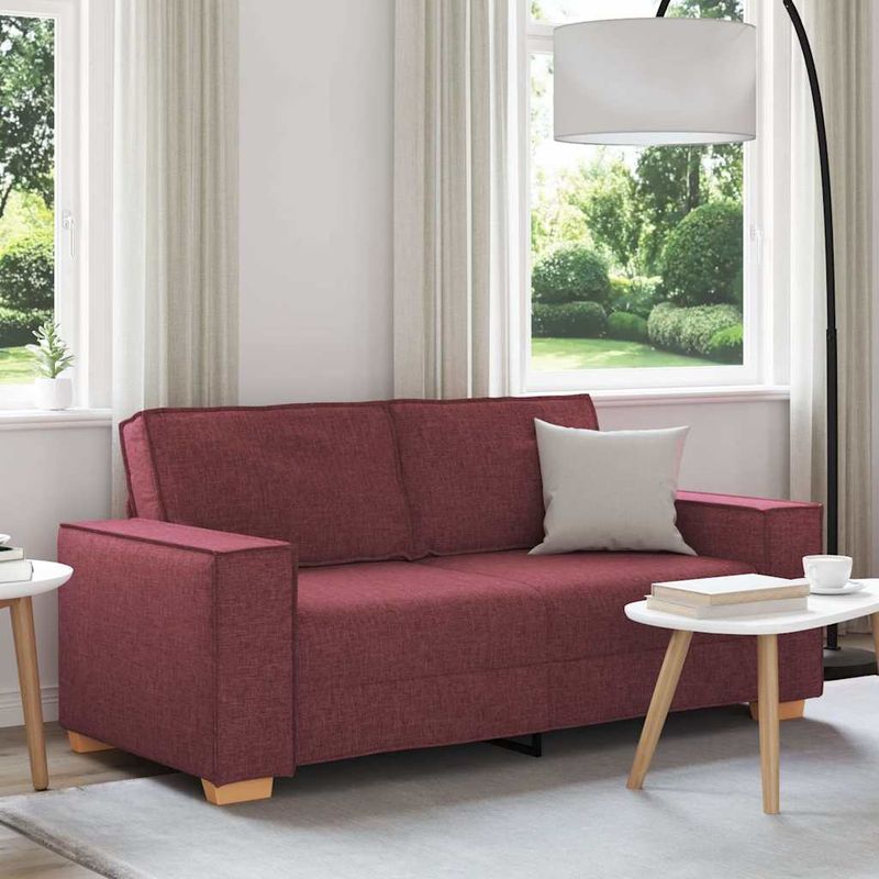 Casa si Gradina - Mobilier - Canapele si coltare - Canapele - Canapea cu 2 locuri, rosu vin, 140 cm, material textil - Infinity.ro
