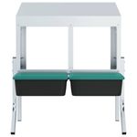 Petshop - Accesorii petshop - Culcusuri si custi - Custi interior si exterior - Cuibar pentru gaini cu 2 compartimente si picioare, otel galvanizat - Infinity.ro