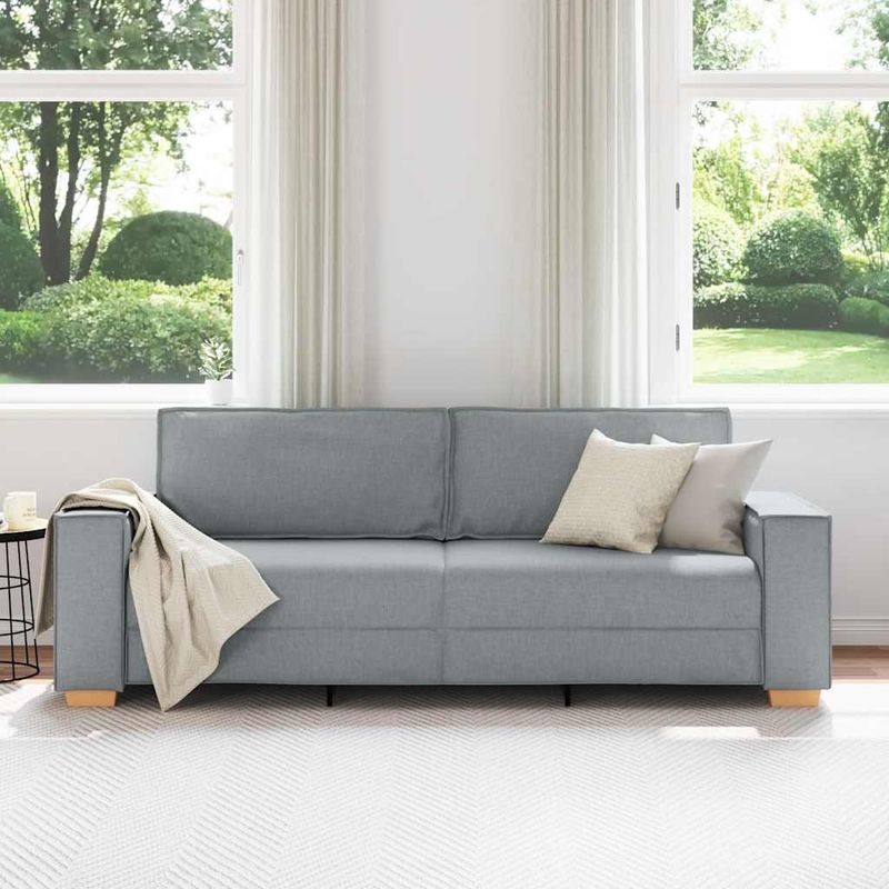 Casa si Gradina - Mobilier - Canapele si coltare - Canapele - Canapea cu 3 locuri, gri deschis, 180 cm, material textil - Infinity.ro