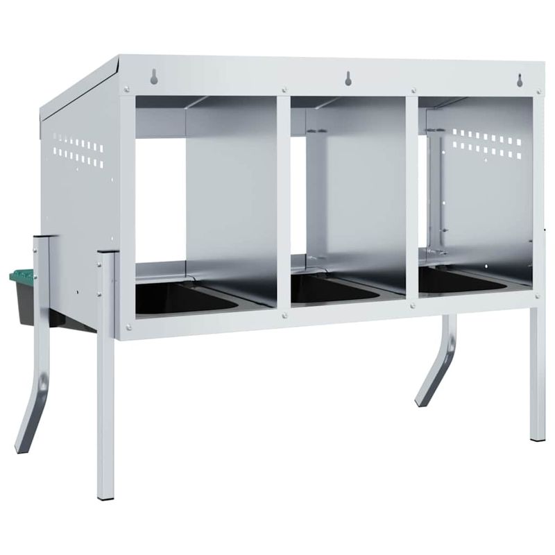 Petshop - Accesorii petshop - Culcusuri si custi - Custi interior si exterior - Cuib pentru gaini cu 4 compartimente si picioare, otel galvanizat - Infinity.ro