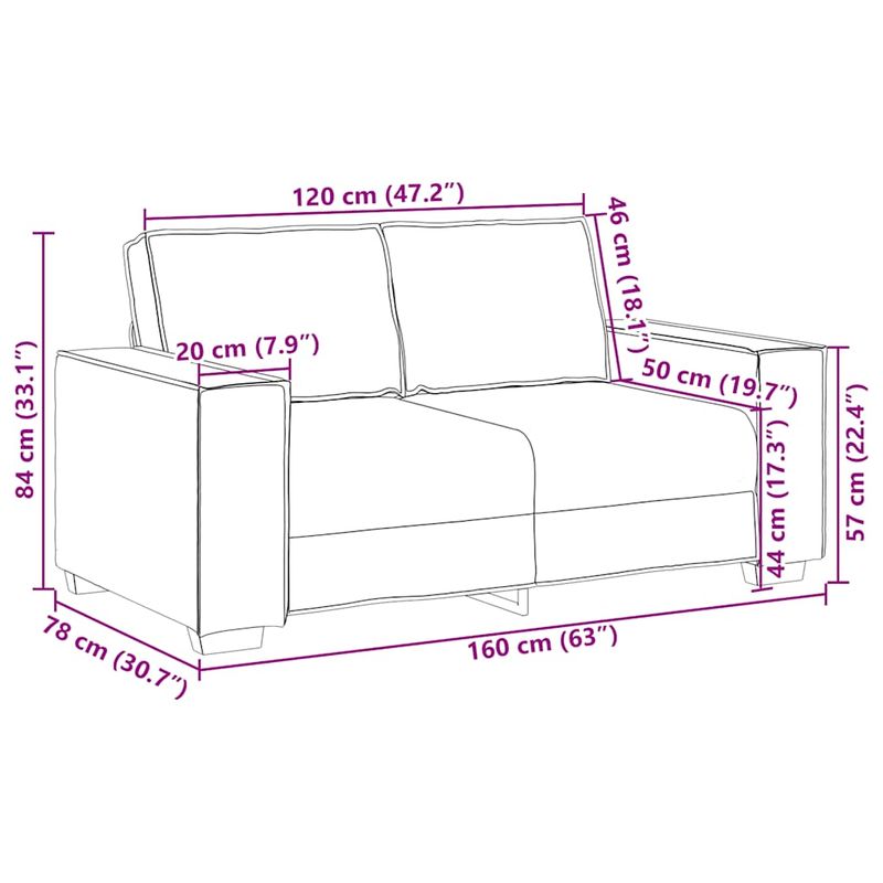 Casa si Gradina - Mobilier - Canapele si coltare - Canapele - Canapea cu 2 locuri, rosu vin, 120 cm, material textil - Infinity.ro