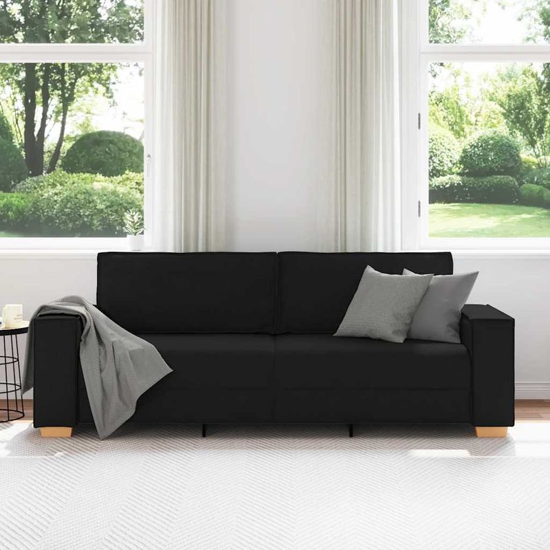 Casa si Gradina - Mobilier - Canapele si coltare - Canapele - Canapea cu 3 locuri, neagra, 180 cm, material textil - Infinity.ro