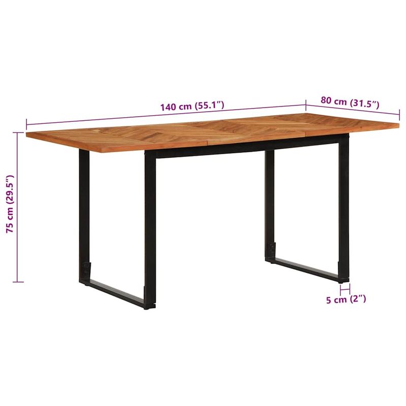 Casa si Gradina - Mobilier - Mese si birouri - Mese bucatarie si dining - Masa de sufragerie 160x80x75 cm din lemn masiv de salcam - Infinity.ro