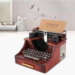 Casa si Gradina - Decoratiuni - Obiecte decorative - Accesorii decorative - Cutie muzicala tip masina de scris, plastic, 14×15×13 cm, maro - Infinity.ro
