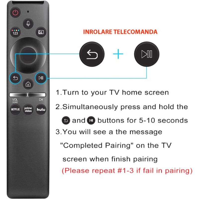 TV, Audio-Video si Foto - Accesorii TV si audio - Telecomenzi - Telecomanda pentru LED SAMSUNG 4K IR+BLUETOOTH - Infinity.ro