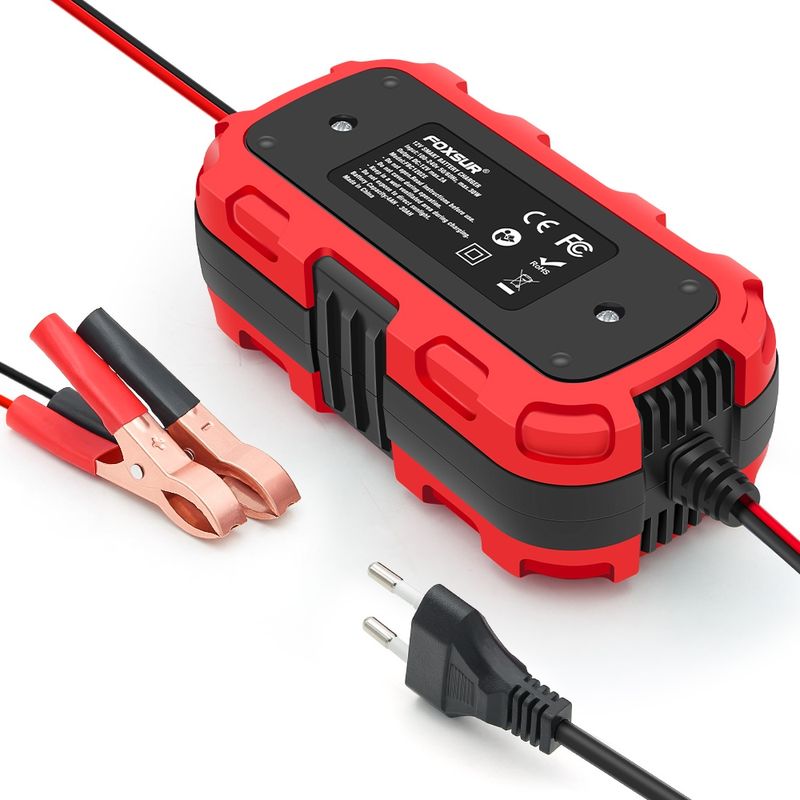 Auto si Moto - Reparatii si depanare - Redresoare - Incarcator redresor baterie moto Techstar 12V 2A cu oprire automata, incarcare inteligenta cu 3 etape, afisaj LED - Infinity.ro