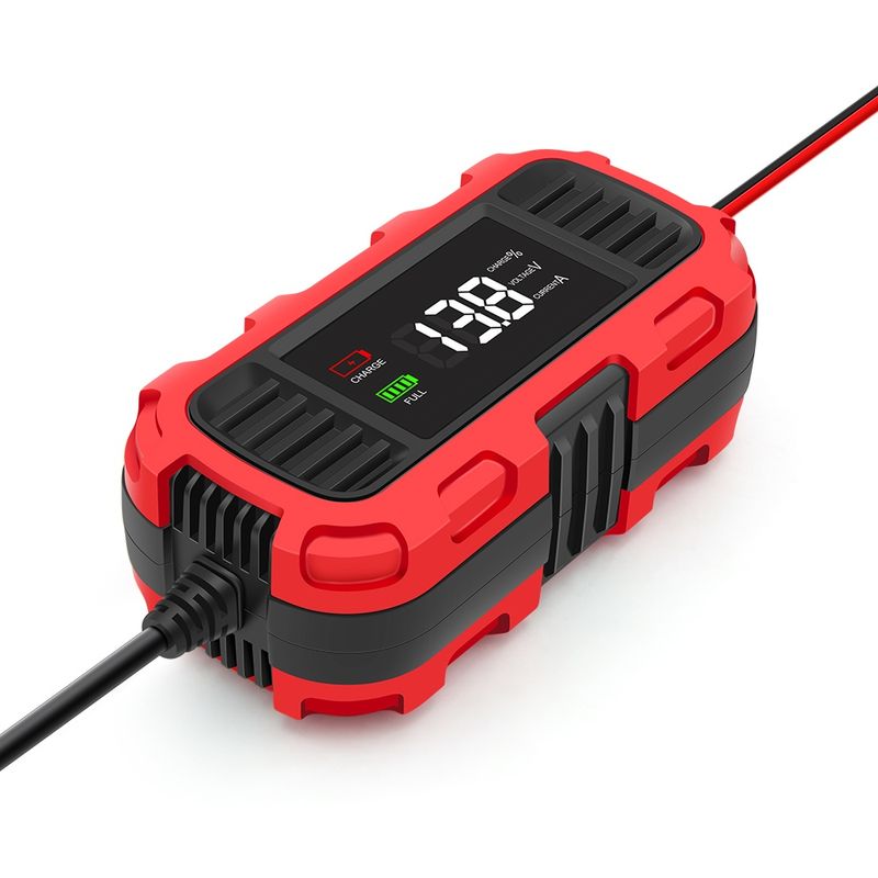 Auto si Moto - Reparatii si depanare - Redresoare - Incarcator redresor baterie moto Techstar 12V 2A cu oprire automata, incarcare inteligenta cu 3 etape, afisaj LED - Infinity.ro