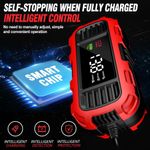 Auto si Moto - Reparatii si depanare - Redresoare - Incarcator redresor baterie moto Techstar 12V 2A cu oprire automata, incarcare inteligenta cu 3 etape, afisaj LED - Infinity.ro