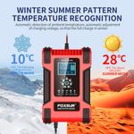 Auto si Moto - Reparatii si depanare - Redresoare - Incarcator Redresor baterii auto-moto inteligent FOXSur FBC122412D, 12V 12A/24V 6A, 7 trepte incarcare, LCD, rosu - Infinity.ro