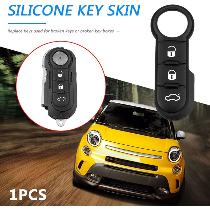 Auto si Moto - Electronice auto - Accesorii electronice auto - Membrana Cauciuc Butoane pentru Cheie Auto 3 butoane – Compatibila Fiat 500, Punto, Ducato, Doblo, Citroen Relay - Infinity.ro