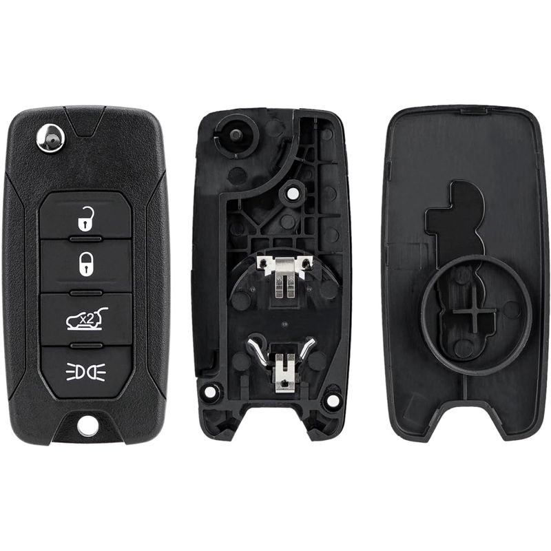 Auto si Moto - Electronice auto - Accesorii electronice auto - Carcasa Cheie Auto Techstar tip Flip cu 4 butoane, Compatibila Jeep Renegade, Compass, Patriot, Liberty 2014–2021, Fiat - Infinity.ro