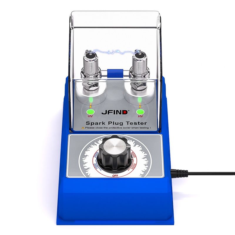 Auto si Moto - Reparatii si depanare - Scule auto - Testere si multimetre - Tester pentru bujii auto si moto JFIND JF109 Pro, 2 orificii testare simultana, reglaj rpm 1000-6000, analiza diag - Infinity.ro