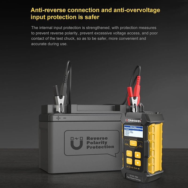 Auto si Moto - Reparatii si depanare - Scule auto - Testere si multimetre - Tester Baterie Auto KONNWEI KW510, Testare CCA, Incarcare, Reparatie, Suport 12V, Rezistenta, SOH, SOC, Test Ripple - Infinity.ro