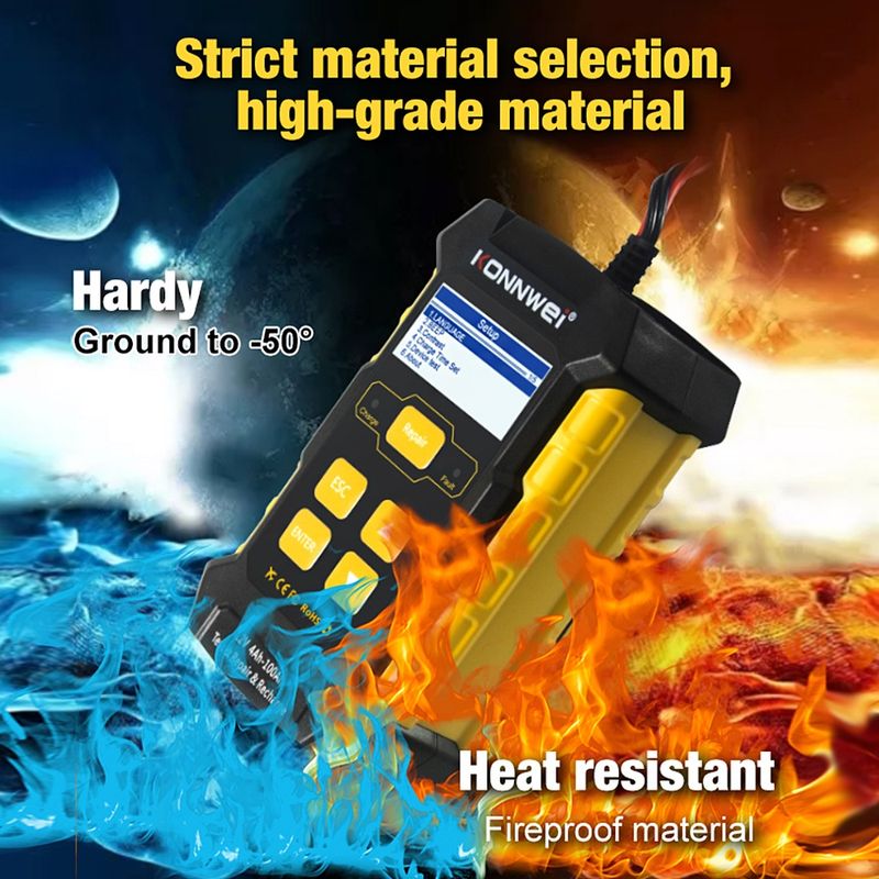 Auto si Moto - Reparatii si depanare - Scule auto - Testere si multimetre - Tester Baterie Auto KONNWEI KW510, Testare CCA, Incarcare, Reparatie, Suport 12V, Rezistenta, SOH, SOC, Test Ripple - Infinity.ro