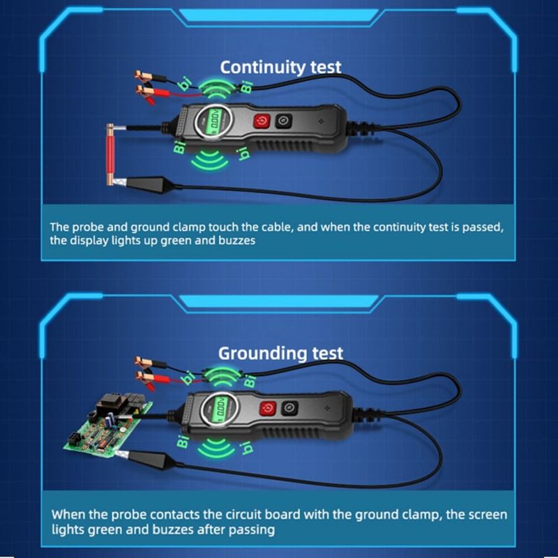 Auto si Moto - Reparatii si depanare - Scule auto - Testere si multimetre - Dispozitiv Profesional Testare Circuite Auto Techstar® YM-P100, Multimetru Inteligent cu Ecran LCD, 107V - Infinity.ro