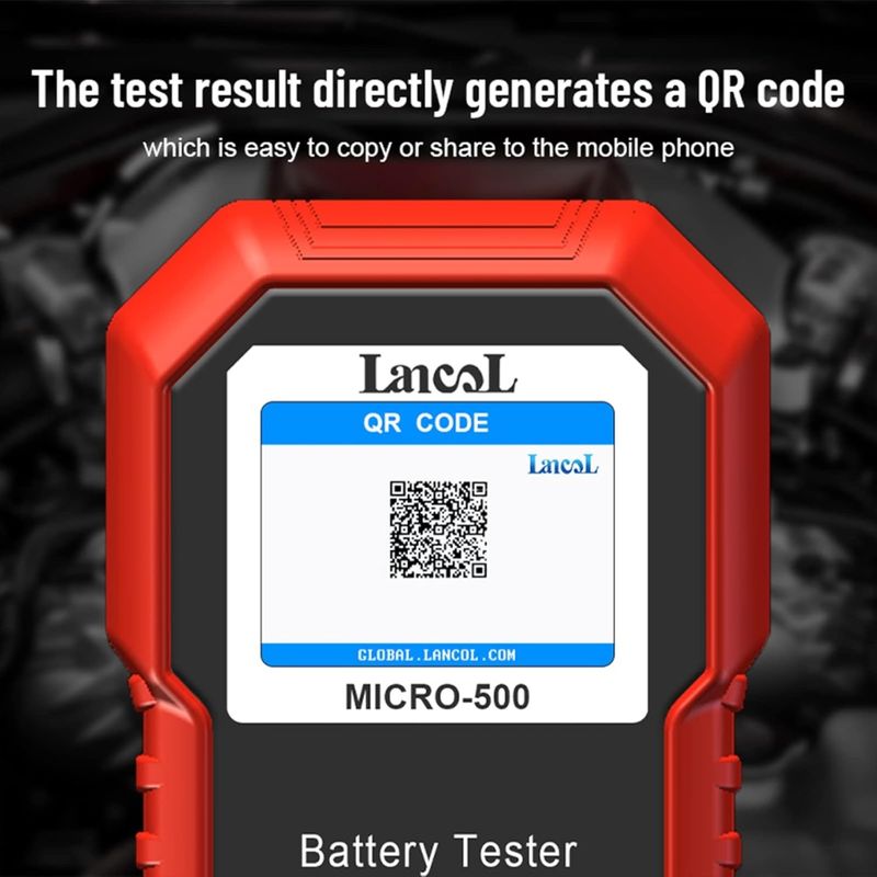 Auto si Moto - Reparatii si depanare - Scule auto - Testere si multimetre - Tester baterie auto Lancol MICRO-500, verificare rapida 12V Plumb-Acid si LiFePO4, compatibil AGM, GEL, EFB, rosu negru - Infinity.ro