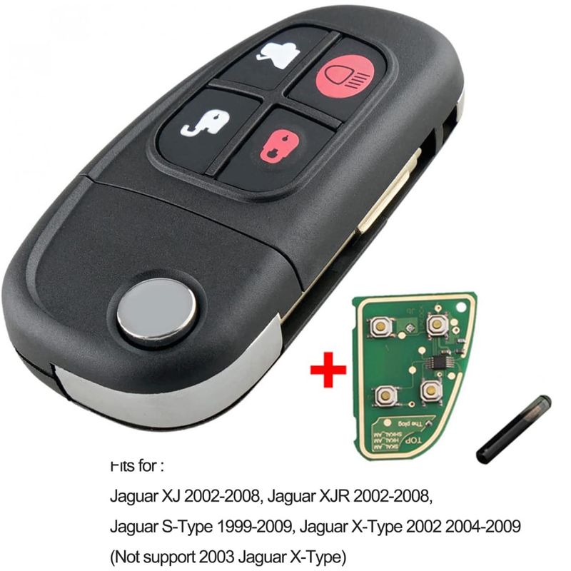 Auto si Moto - Electronice auto - Accesorii electronice auto - Cheie Auto Completa Programabila 433MHz, cu 4 butoane, cip 4D60, compatibila Jaguar X-Type, S-Type, XJ, XJR, XK, XF - Infinity.ro