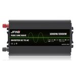 Auto si Moto - Reparatii si depanare - Invertoare auto - Invertor auto JFIND JF02, unda sinusoidala pura, 12V la 220V, 1000W continuu, 2000W varf, afisaj LCD, protectii multiple - Infinity.ro