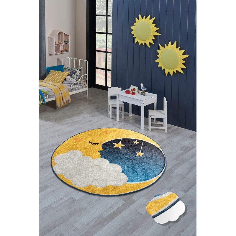 Casa si Gradina - Textile si covoare - Covoare - Covoare copii - Covor rotund copii, Conceptum Hypnose, multicolor, 140 cm, 100% poliester, antiderapant - Infinity.ro