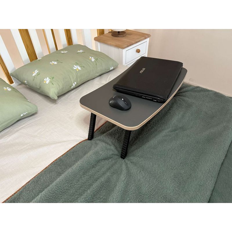 Laptop, Telefoane si Tablete - Laptopuri si accesorii - Accesorii Laptop - Alte accesorii laptop - Birou pentru laptop, Hanah Home, mdf, antracit, 60x34x24 cm - Infinity.ro