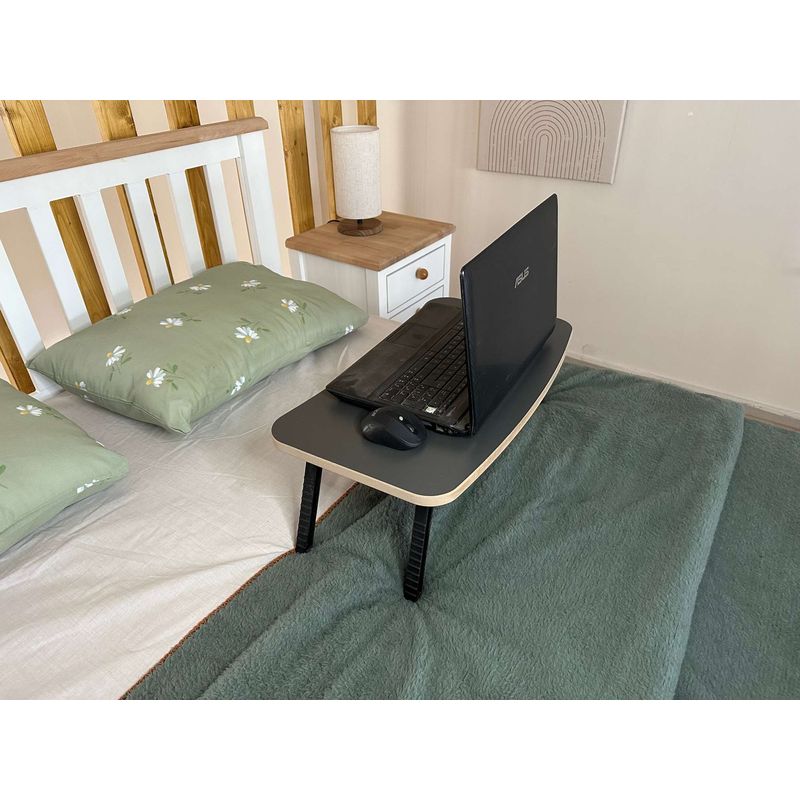 Laptop, Telefoane si Tablete - Laptopuri si accesorii - Accesorii Laptop - Alte accesorii laptop - Birou pentru laptop, Hanah Home, mdf, antracit, 60x34x24 cm - Infinity.ro