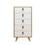 Casa si Gradina - Mobilier - Comode si corpuri - Comode - Comoda, Hanah Home, pal melaminat, stejar alb, 50x40x103 cm - Infinity.ro