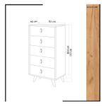 Casa si Gradina - Mobilier - Comode si corpuri - Comode - Comoda, Hanah Home, pal melaminat, stejar alb, 50x40x103 cm - Infinity.ro