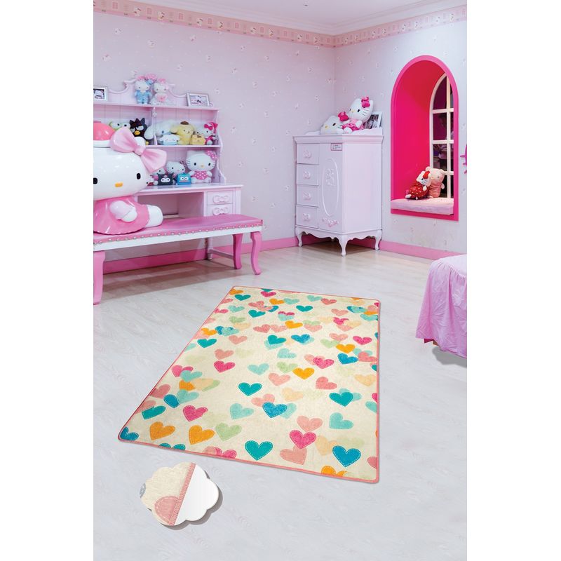 Casa si Gradina - Textile si covoare - Covoare - Covoare copii - Covor copii, Conceptum Hypnose, multicolor, 140x190 cm, 100% poliester, antiderapant, lavabil, 876CHL1156 - Infinity.ro