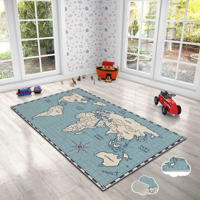 Casa si Gradina - Textile si covoare - Covoare - Covoare copii - Covor copii, Conceptum Hypnose, multicolor, 120x180 cm, 100% poliester, antiderapant, 504NGR1487 - Infinity.ro