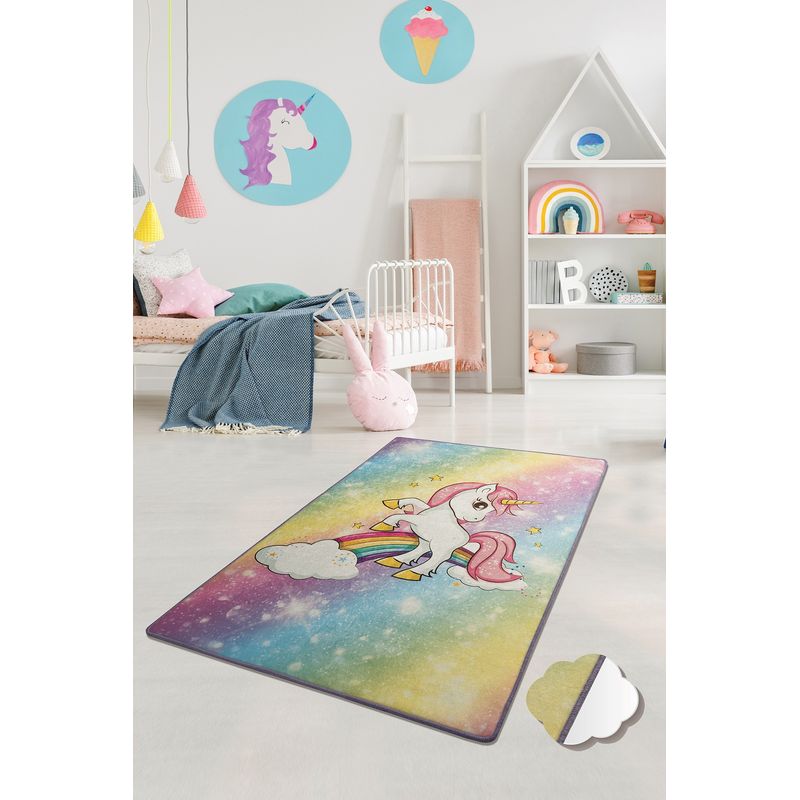 Casa si Gradina - Textile si covoare - Covoare - Covoare copii - Covor copii, Conceptum Hypnose, multicolor, 140x190 cm, 100% poliester, antiderapant, lavabil, 876CHL1074 - Infinity.ro