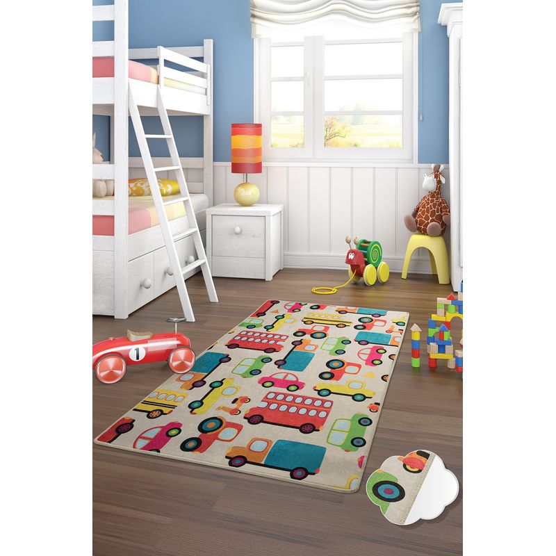 Casa si Gradina - Textile si covoare - Covoare - Covoare copii - Covor copii, Conceptum Hypnose, multicolor, 140x190 cm, 100% poliester, antiderapant, lavabil la masina, 876CHL1146 - Infinity.ro