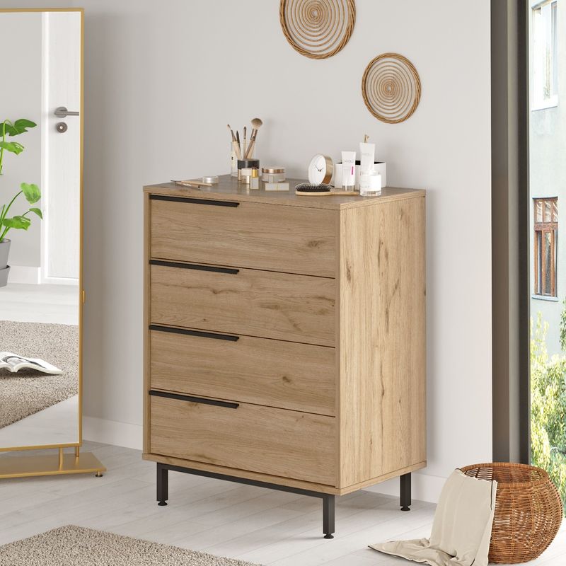 Casa si Gradina - Mobilier - Comode si corpuri - Comode - Comoda, Hanah Home, pal melaminat, nuc, 74.8x44.5x95.1 cm - Infinity.ro