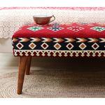 Casa si Gradina - Mobilier - Canapele si coltare - Banchete - Bancheta, Hanah Home, bumbac si poliester, multicolor, picioare lemn, 91x46x42 cm - Infinity.ro