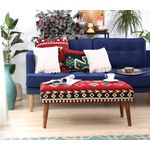 Casa si Gradina - Mobilier - Canapele si coltare - Banchete - Bancheta, Hanah Home, bumbac si poliester, multicolor, picioare lemn, 91x46x42 cm - Infinity.ro