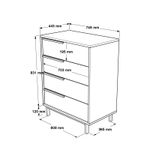 Casa si Gradina - Mobilier - Comode si corpuri - Comode - Comoda, Hanah Home, pal melaminat, nuc, 74.8x44.5x95.1 cm - Infinity.ro