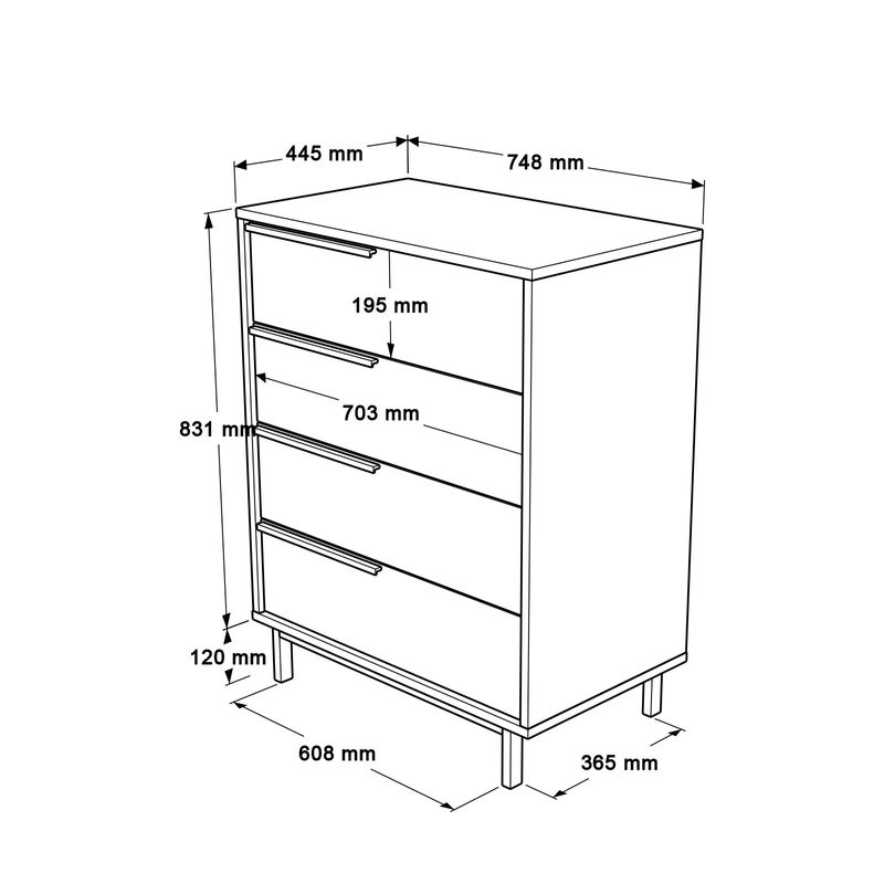 Casa si Gradina - Mobilier - Comode si corpuri - Comode - Comoda, Hanah Home, pal melaminat, nuc, 74.8x44.5x95.1 cm - Infinity.ro