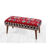 Casa si Gradina - Mobilier - Canapele si coltare - Banchete - Bancheta, Hanah Home, bumbac si poliester, multicolor, picioare lemn, 91x46x42 cm - Infinity.ro