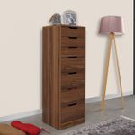 Casa si Gradina - Mobilier - Comode si corpuri - Comode - Comoda, Hanah Home, pal melaminat, nuc, 44x40x130 cm - Infinity.ro