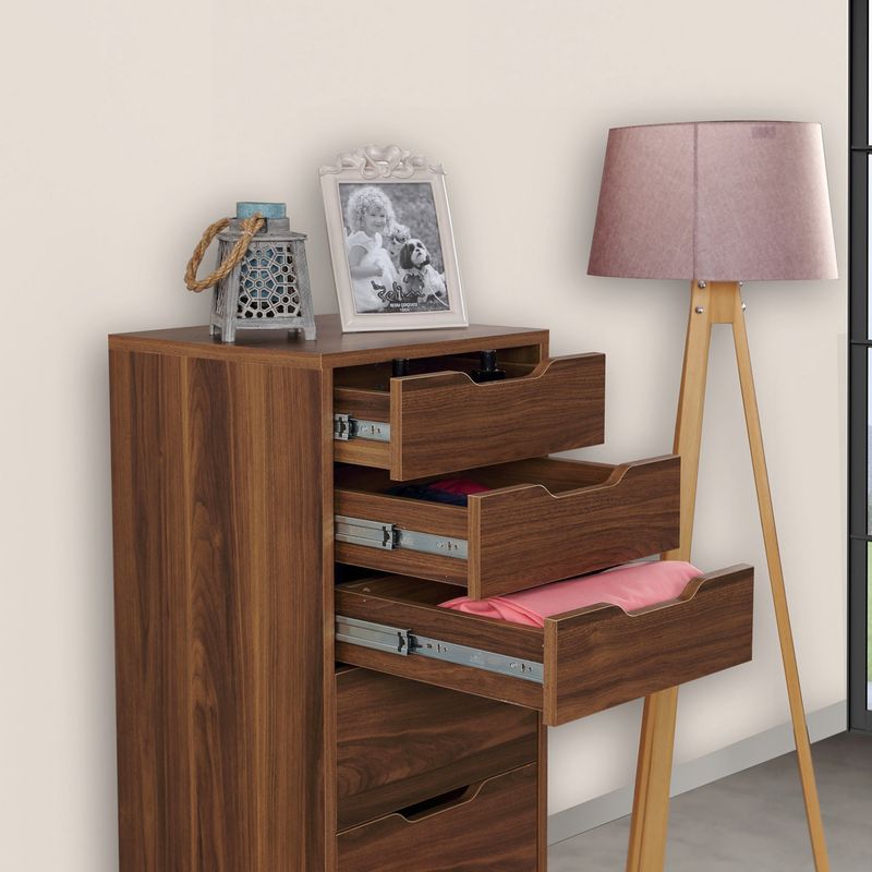 Casa si Gradina - Mobilier - Comode si corpuri - Comode - Comoda, Hanah Home, pal melaminat, nuc, 44x40x130 cm - Infinity.ro