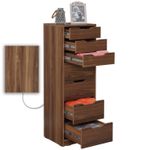 Casa si Gradina - Mobilier - Comode si corpuri - Comode - Comoda, Hanah Home, pal melaminat, nuc, 44x40x130 cm - Infinity.ro