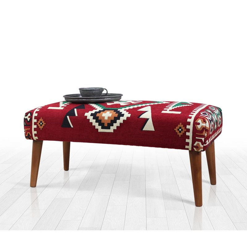 Casa si Gradina - Mobilier - Canapele si coltare - Banchete - Bancheta, Atelier Del Sofa, multicolor, 91x46x42 cm, 50% bumbac 50% poliester, picioare lemn - Infinity.ro