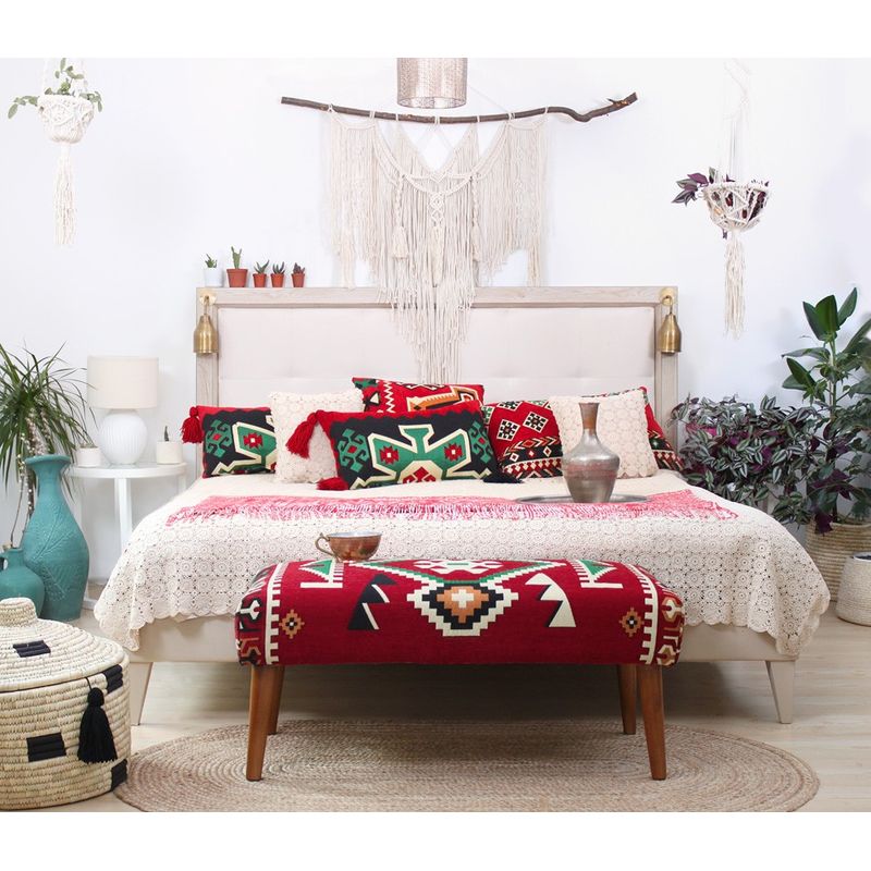 Casa si Gradina - Mobilier - Canapele si coltare - Banchete - Bancheta, Atelier Del Sofa, multicolor, 91x46x42 cm, 50% bumbac 50% poliester, picioare lemn - Infinity.ro