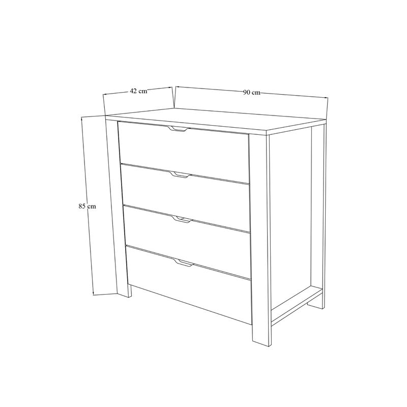 Casa si Gradina - Mobilier - Comode si corpuri - Comode - Comoda, Hanah Home, pal melaminat, nuc deschis si alb, 90x42x85 cm - Infinity.ro