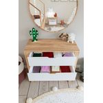 Casa si Gradina - Mobilier - Comode si corpuri - Comode - Comoda, Hanah Home, pal melaminat, nuc deschis si alb, 90x42x85 cm - Infinity.ro
