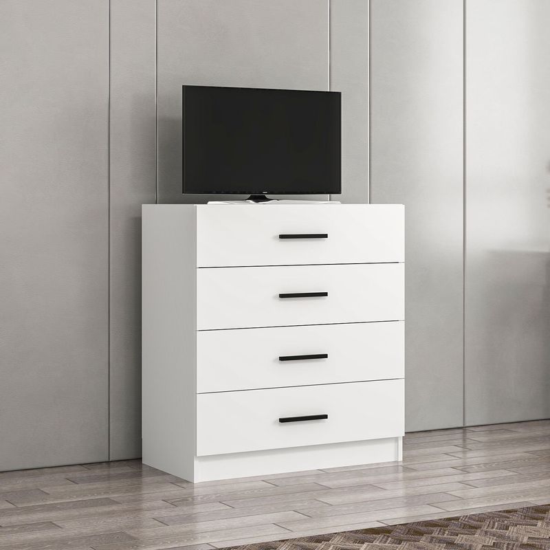 Casa si Gradina - Mobilier - Comode si corpuri - Comode - Comoda, Hanah Home, pal melaminat, alb, 90x47x100 cm - Infinity.ro