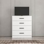 Casa si Gradina - Mobilier - Comode si corpuri - Comode - Comoda, Hanah Home, pal melaminat, alb, 90x47x100 cm - Infinity.ro