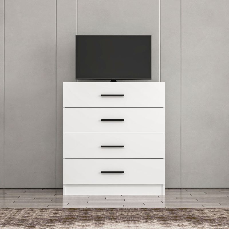 Casa si Gradina - Mobilier - Comode si corpuri - Comode - Comoda, Hanah Home, pal melaminat, alb, 90x47x100 cm - Infinity.ro