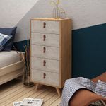 Casa si Gradina - Mobilier - Comode si corpuri - Comode - Comoda, Hanah Home, pal melaminat, stejar si alb, 50x40x103 cm - Infinity.ro